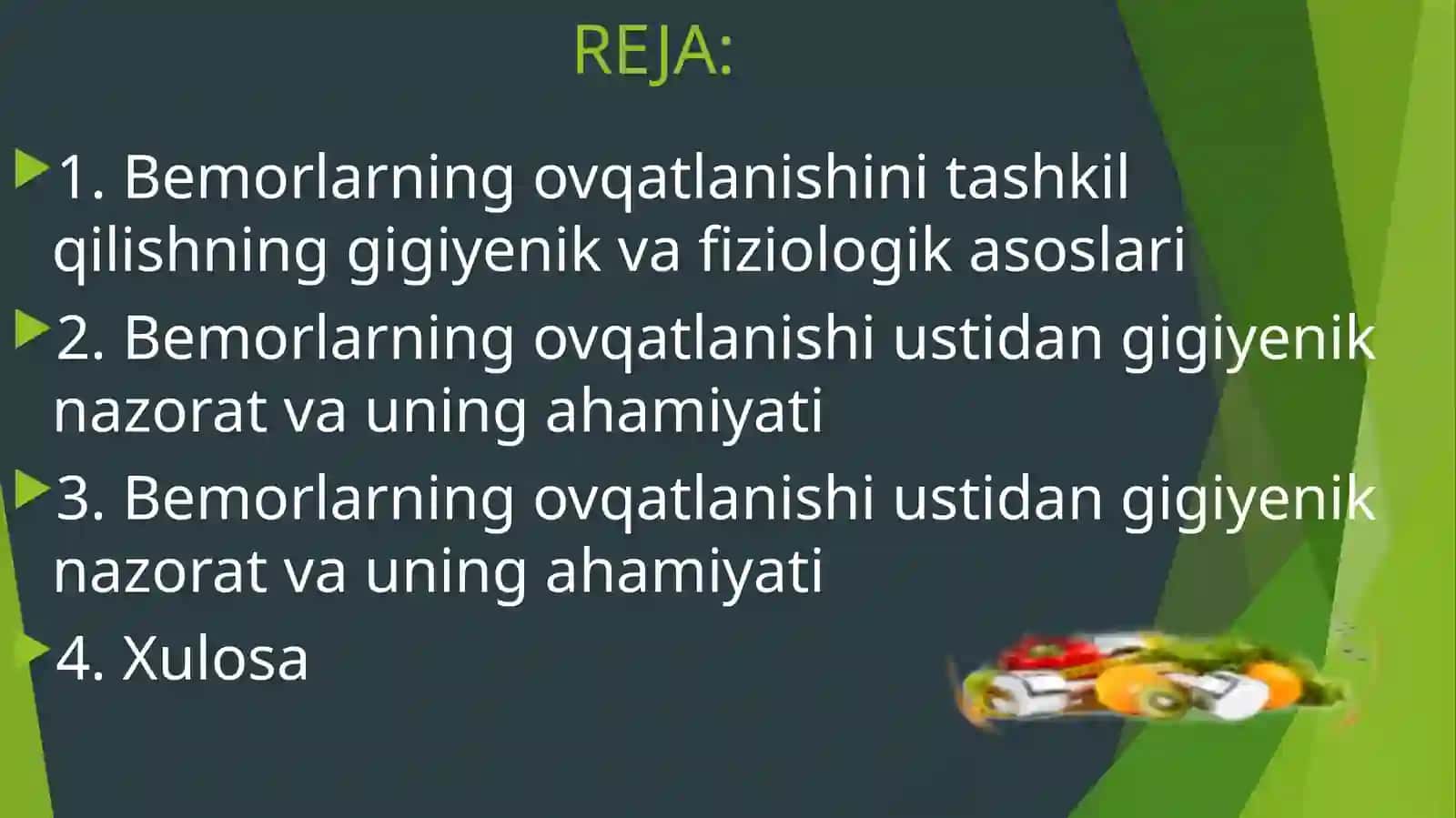 Bemorlarning ovqatlanishi 2