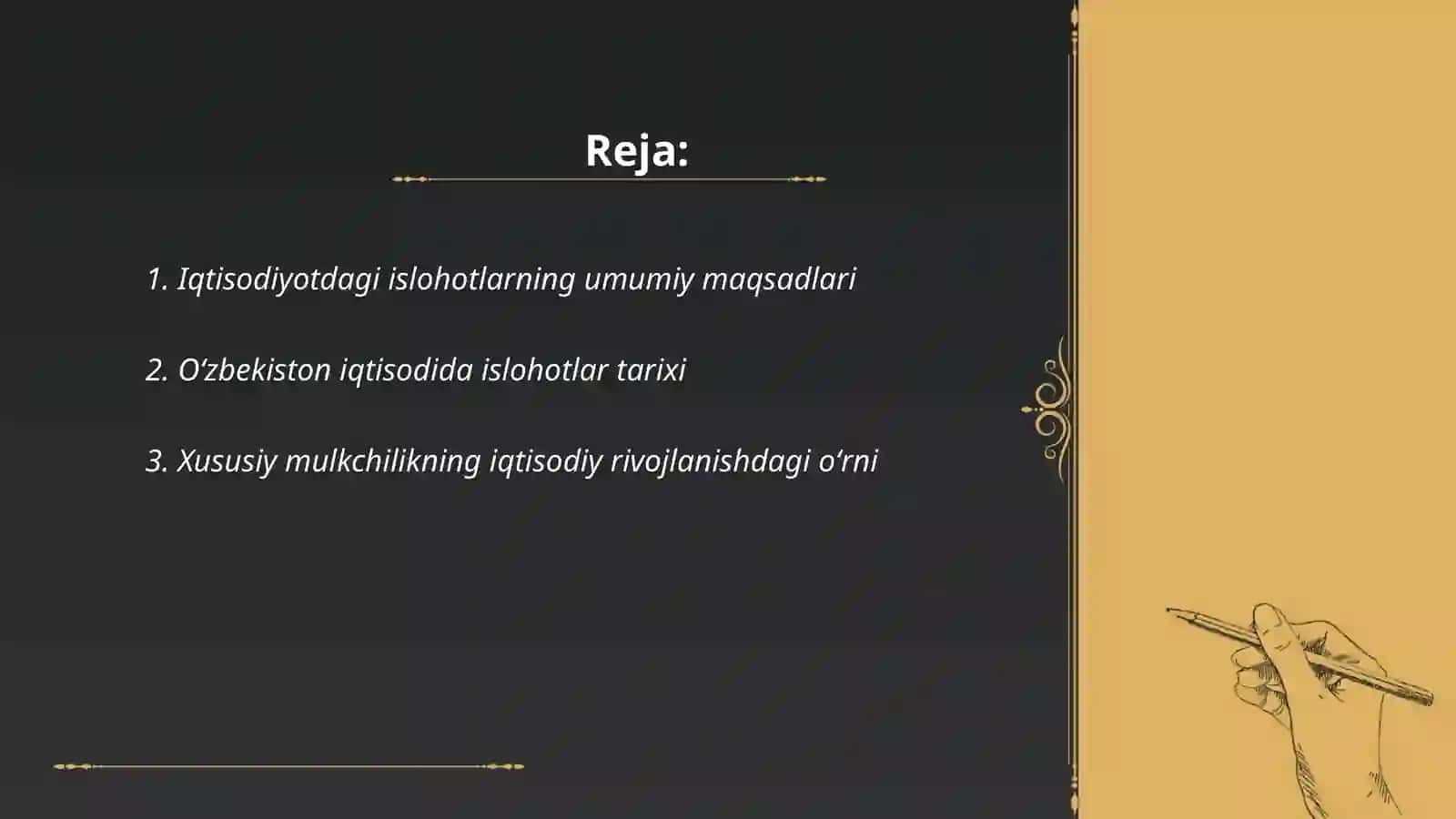 Iqtisodiyotdagi islohatlarning umumiy maqsadlari 2