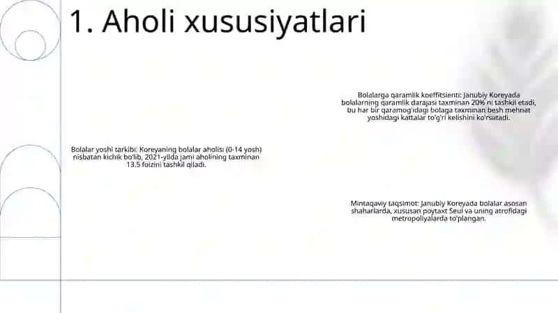 Koreya Respublikasining Bolalar Yosh Xususiyatlari 2