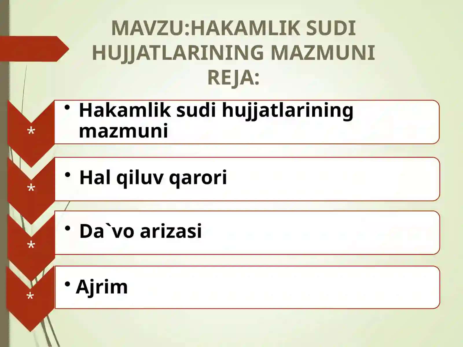 HAKAMLIK SUDI HUJJATLARINING MAZMUNI 2