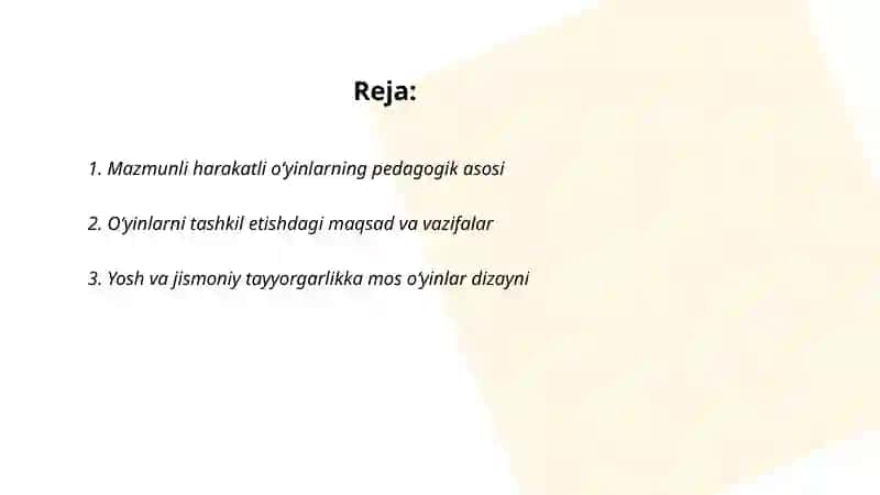 Mazmunli harakatli oʻyinlarni tashkil etish va oʻtkazish metodikasi 2