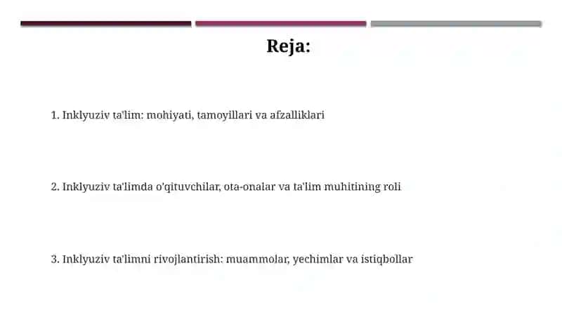 Alohida ta'lim ehtiyojlariga ega bolalarni inklyuziv ta'lim va tarbiyalash konsepsiyasi 2