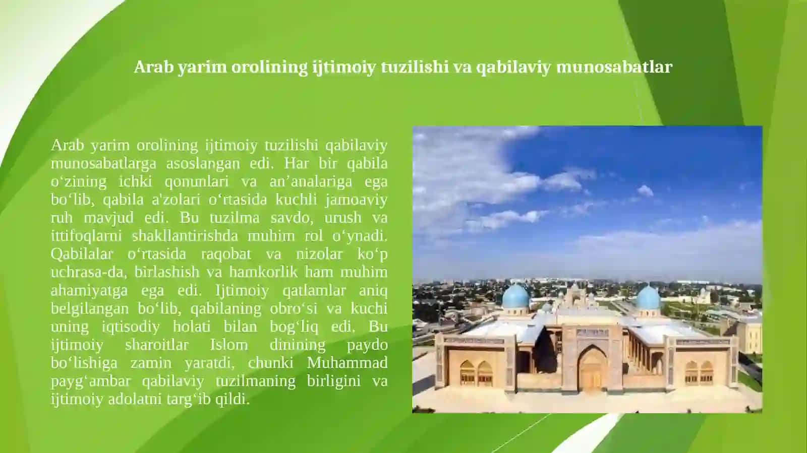 Islom dinining paydo bo'lishida ijtimoiy-siyosiy va madaniy sharoitlar 2