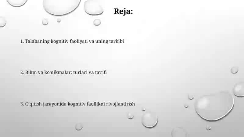 Talabaning kognitiv faoliyati va uning tuzilishi 2