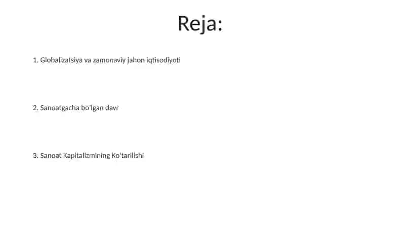 Jahon xoʻjaligining shakllanishi va rivojlanishi 2