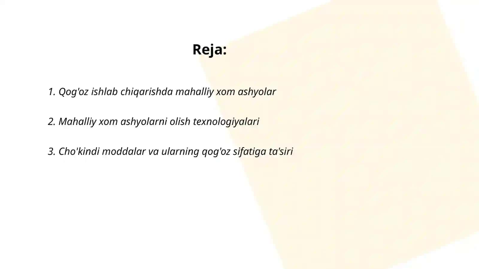 Qog'oz ishlab chiqarishda mahaliy alternativ materiallar 2