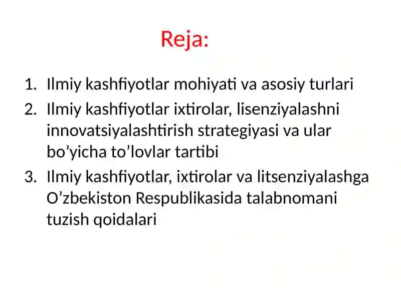 Ilmiy kashfiyotlar, ixtirolar va litsenziyalash 2