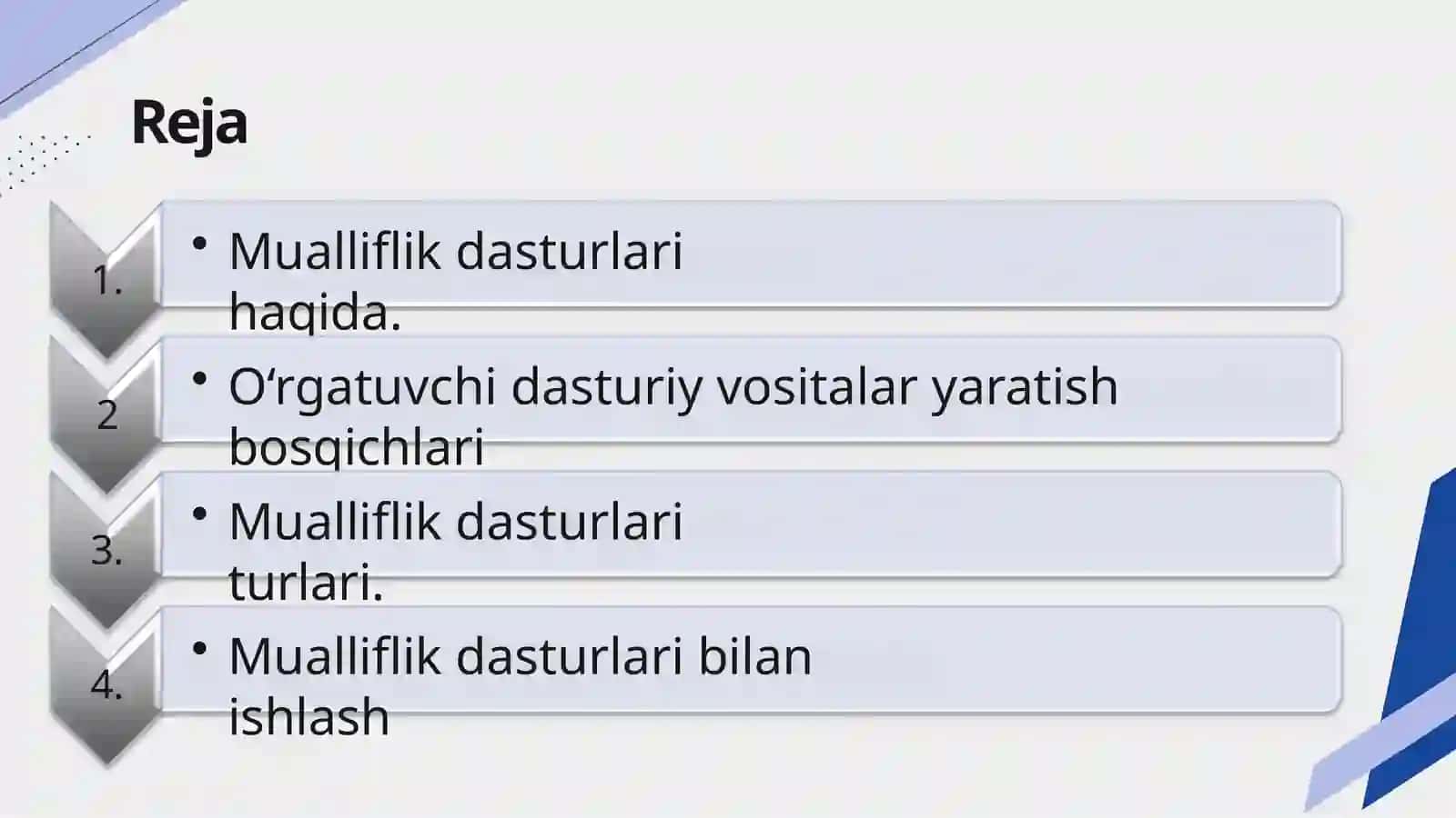 Mualliflik dasturiy yordamida o‘rgatuvchi dasturiy vositalaryaratish 2