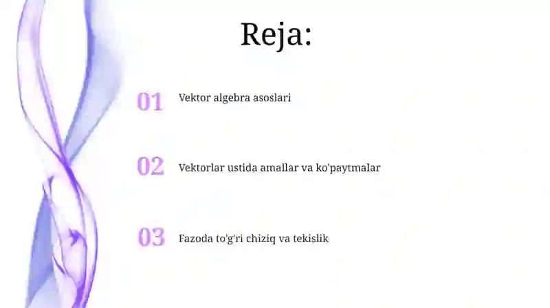Vektorlar algebrasi 2
