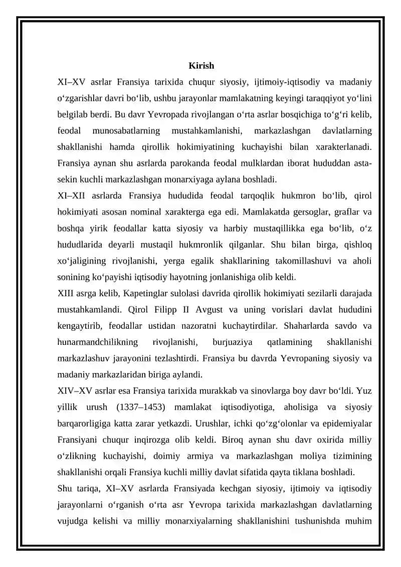 XI-XV asrlarda Fransiya 2