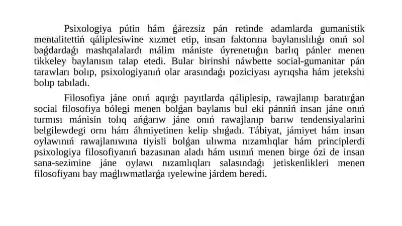 Ózbetinshe Házirgi zaman psixologiyasında testtiń áhmiyetli mashqalaları 2