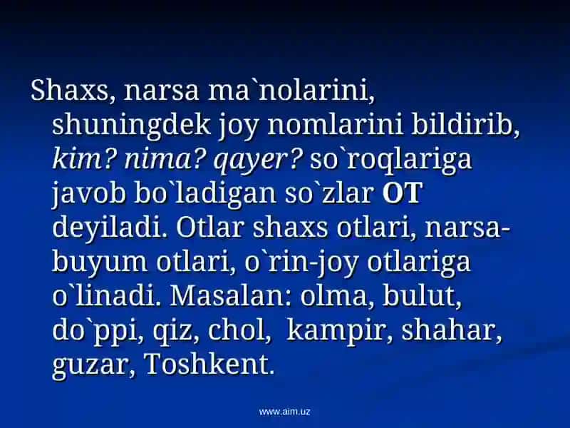 OT SO`Z TURKUMI 2