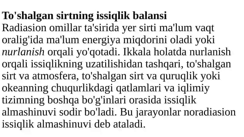 Yersirti va atmosferaning issiqlik holati 2