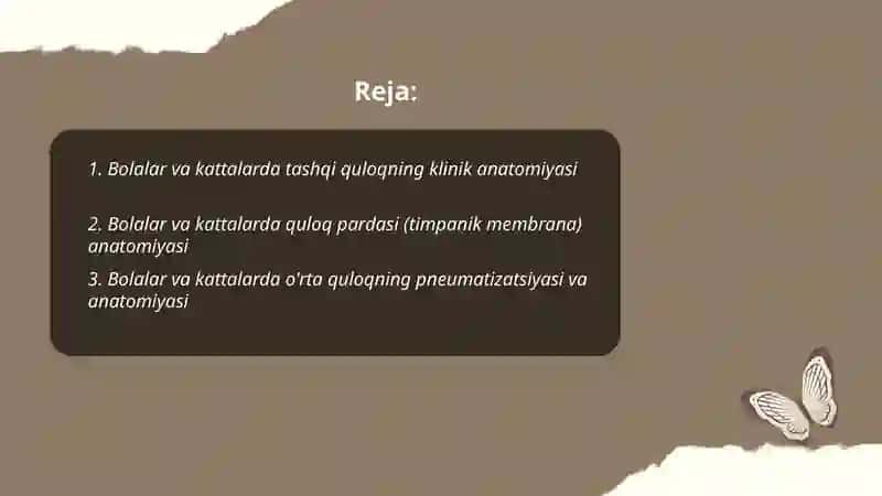Bolalar va kattalarda quloq soxasining klinik anatomiyasi 2