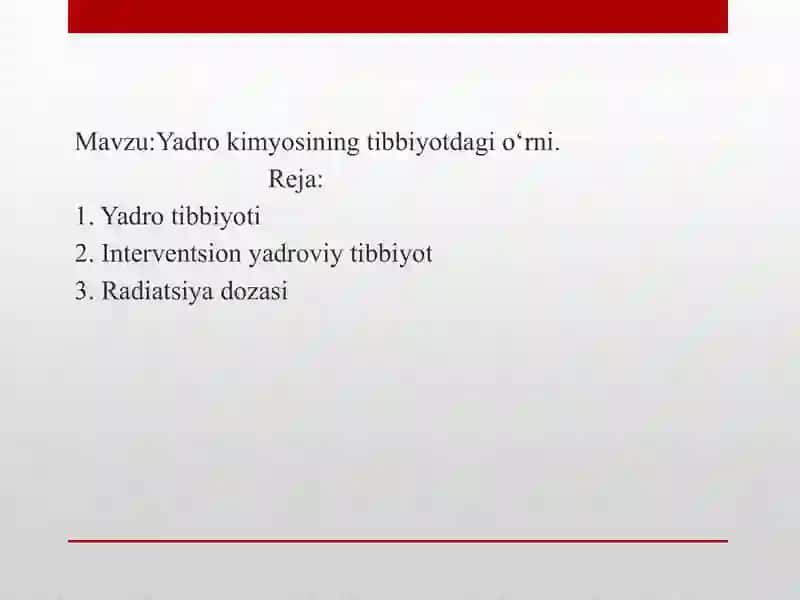 Yadroviy Tibbiyot 2