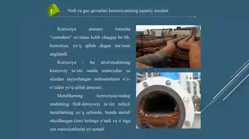 Neft va gaz quvurlari korroziyasi 2