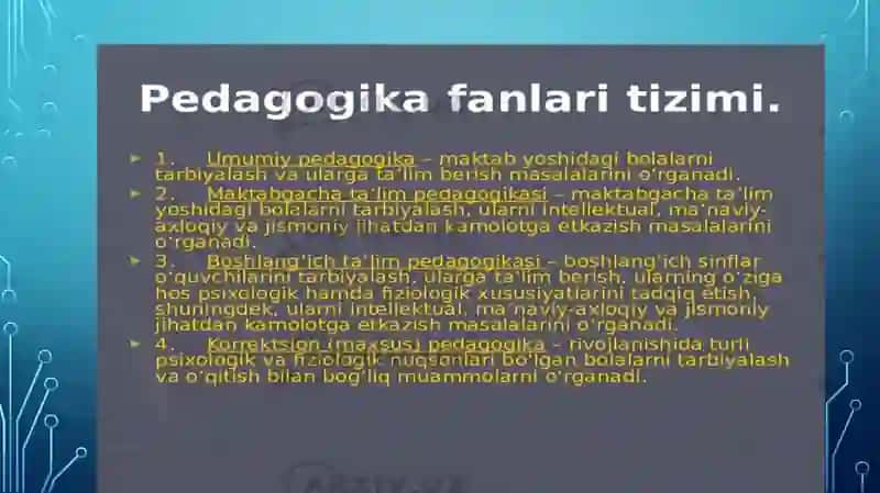MTT pedagogikasi fanining boshqa fanlar bilan aloqasi 2