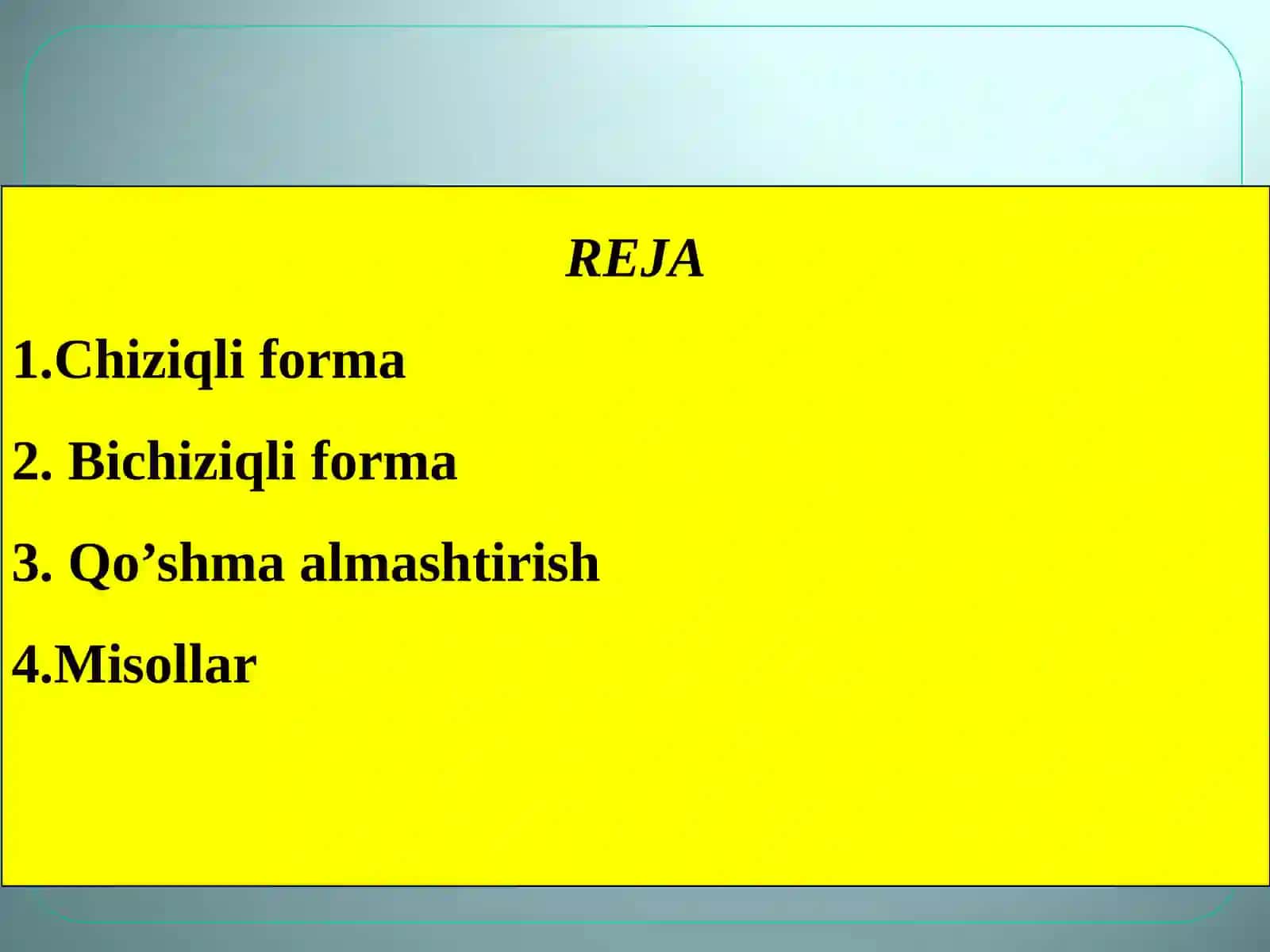 QO'SHMA ALMASHTIRISH 2