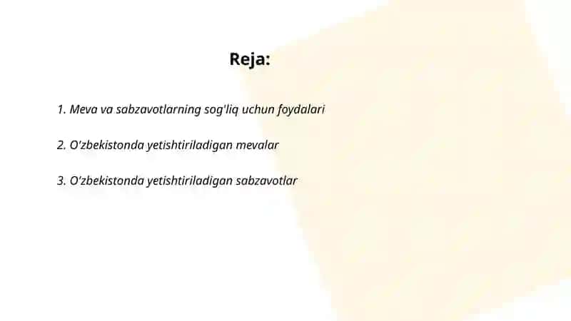 Meva va sabzavotlar 2