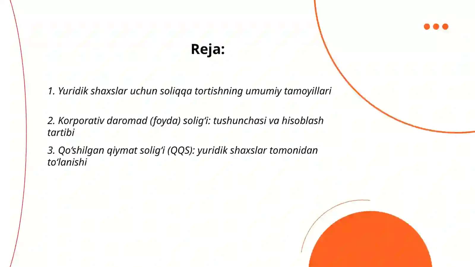Yuridik shaxslar to‘laydigan soliqlarga umumiy tavsifnoma 2