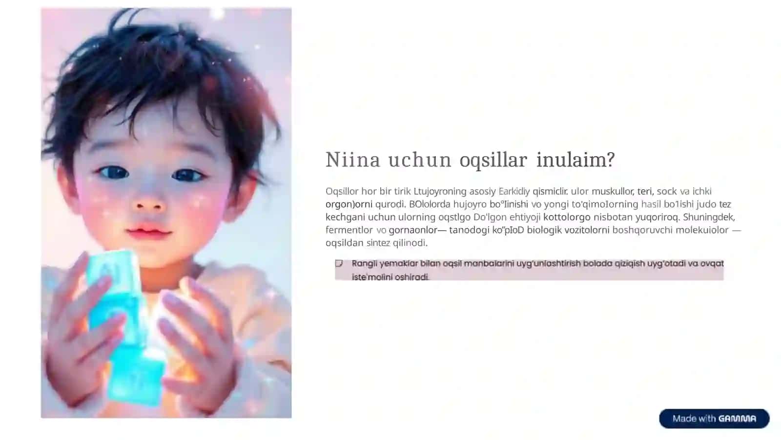 Bolalar ovqatlanishida oqsillarning ahamiyati 2