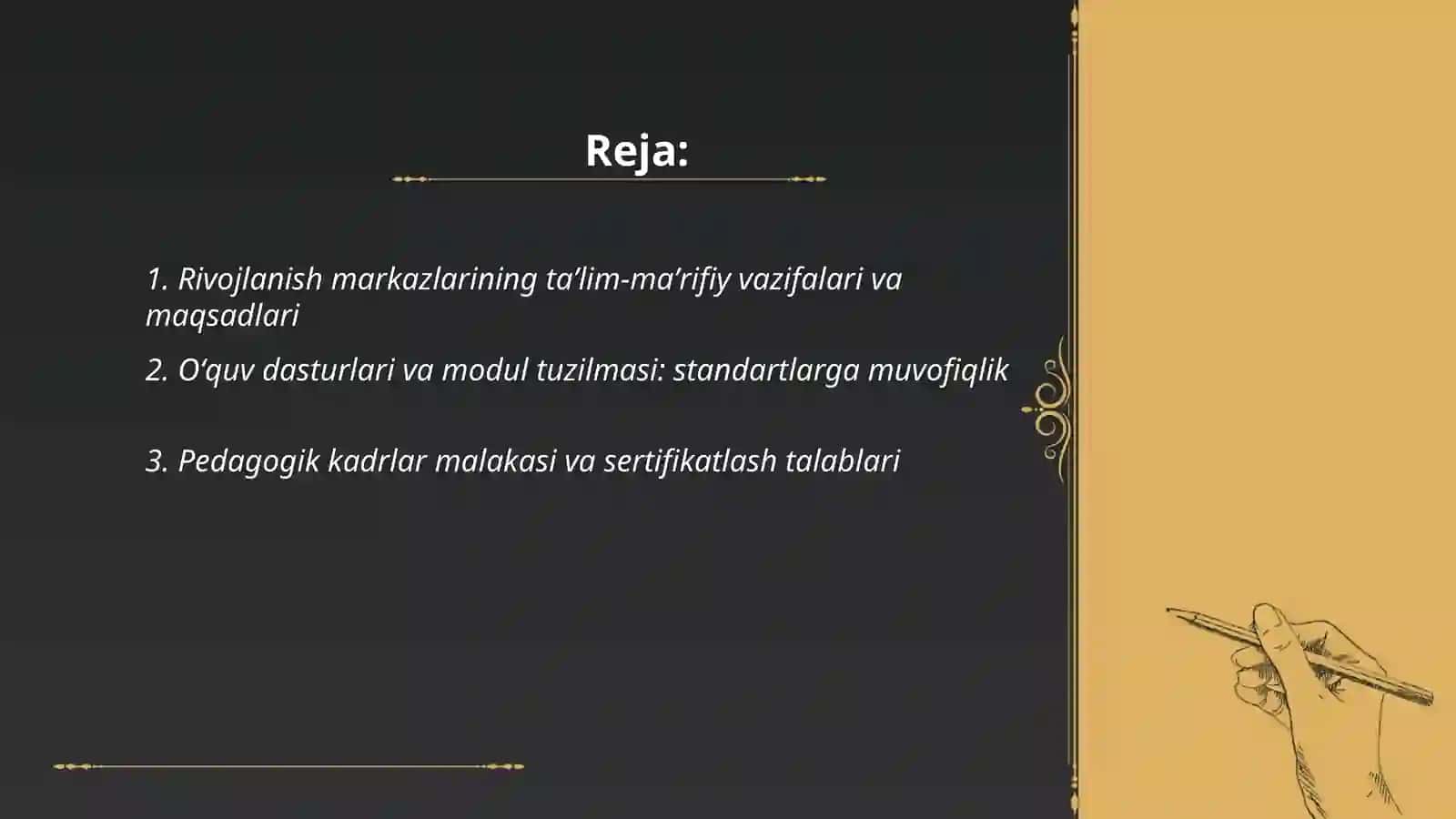 Rivojlanish markazlari taʼlim faoliyati ularga qoʻyiladigan talablar 2