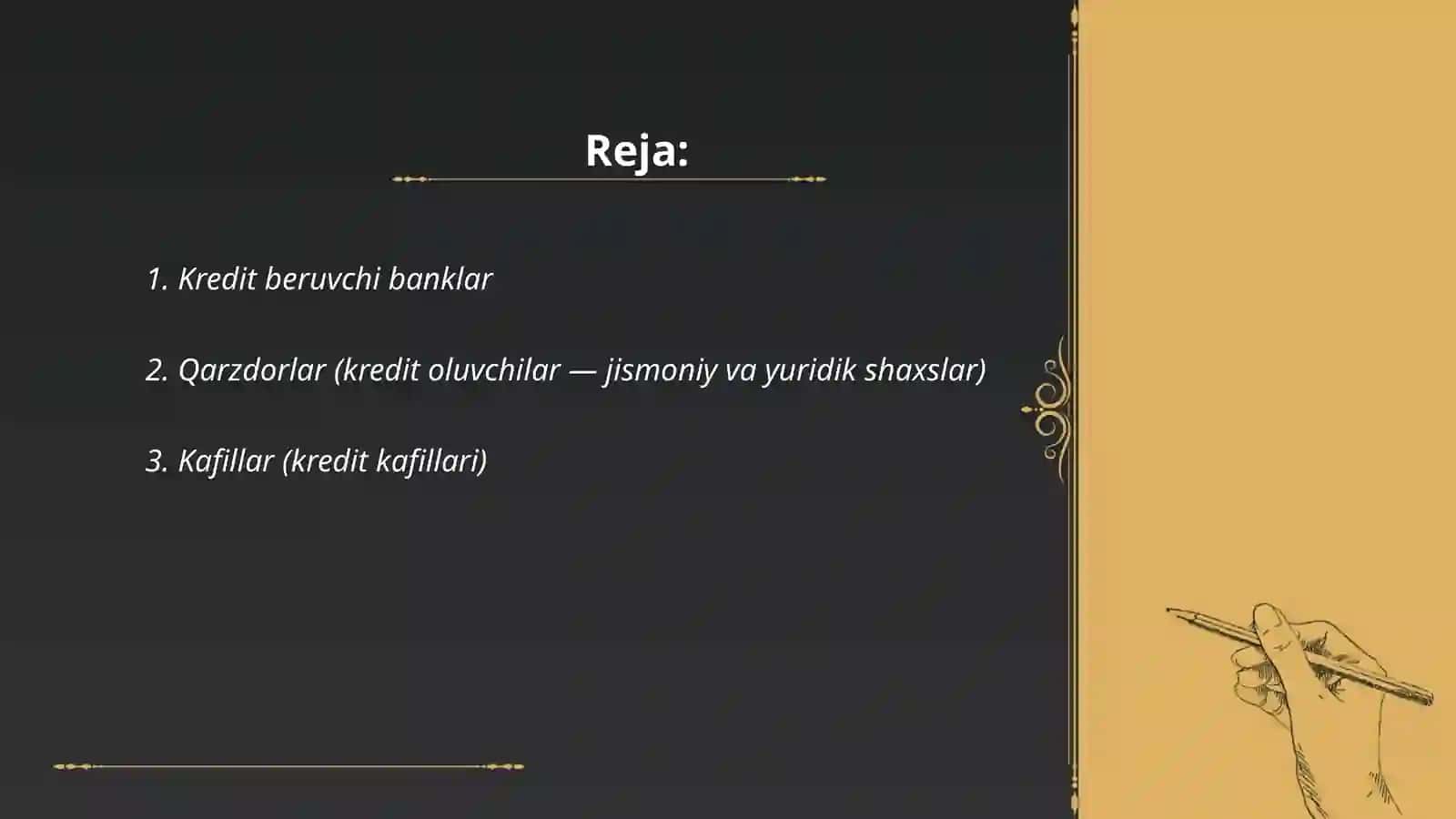 Kredit munosabatlarining ishtirokchilari 2