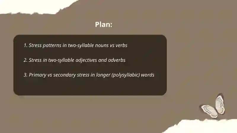 Stress in two-syllable words, longer words and compound words 2