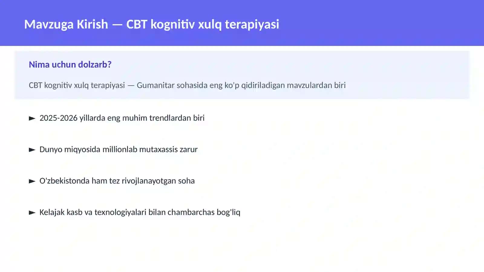 CBT kognitiv xulq terapiyasi 2