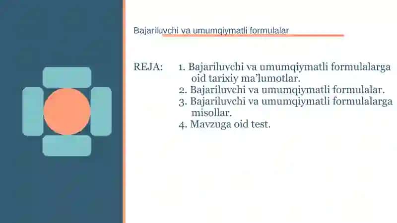 Bajariluvchi va umumqiymatli formulalar 2