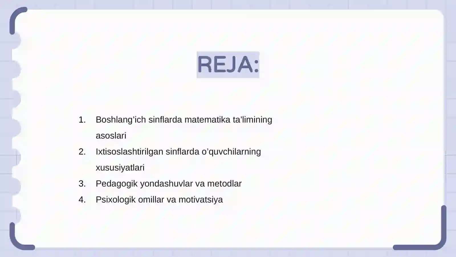 Ixtisoslashtirilgan boshlang’ich sinflarda matematika o’qitishni pedagogik psixologik jihatlari 2