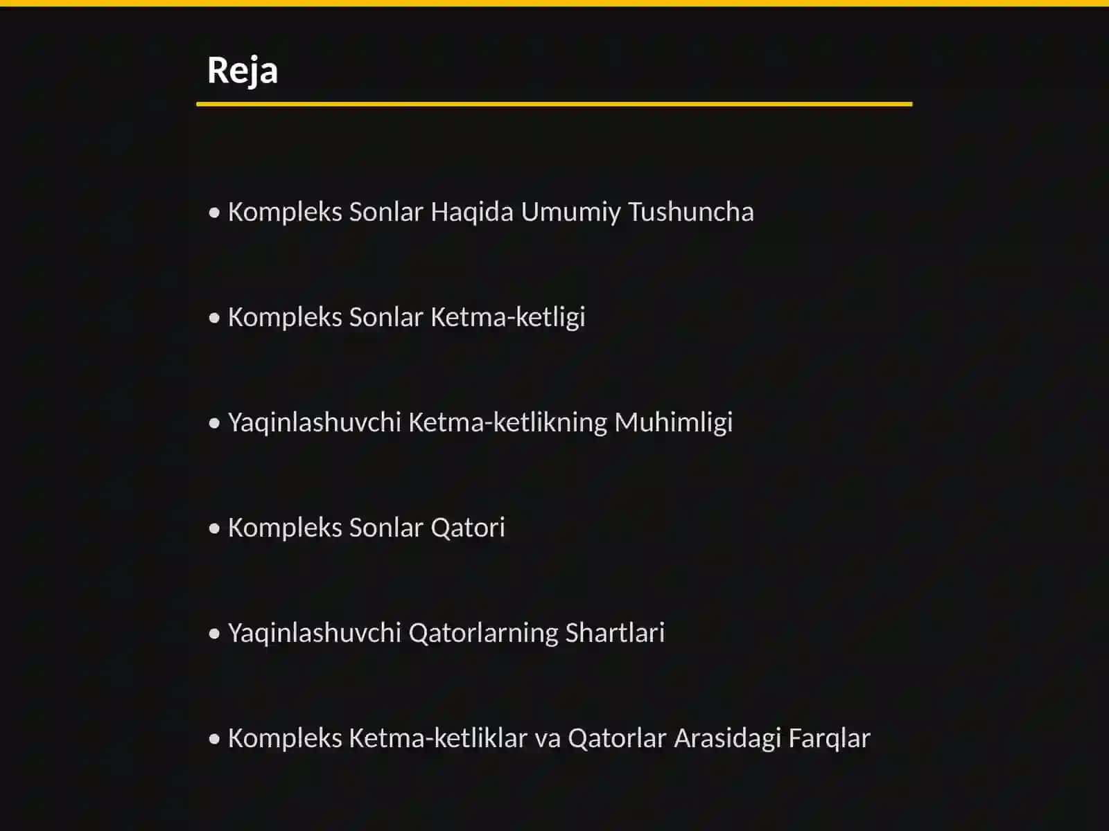 Kompleks Sonlar Ketma-ketligi va Qatorlari 2