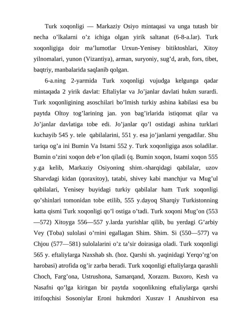 Turk xoqonligining tashkil topishi 2