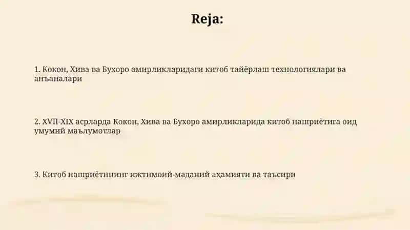 Buxoro amirligidagi kitob nashriyoti (XVII-XIX asrlar) 2