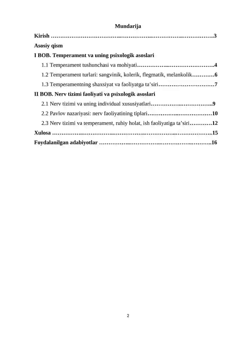 Temperament turlari va nerv tizimi faoliyatining psixologik asoslari 2