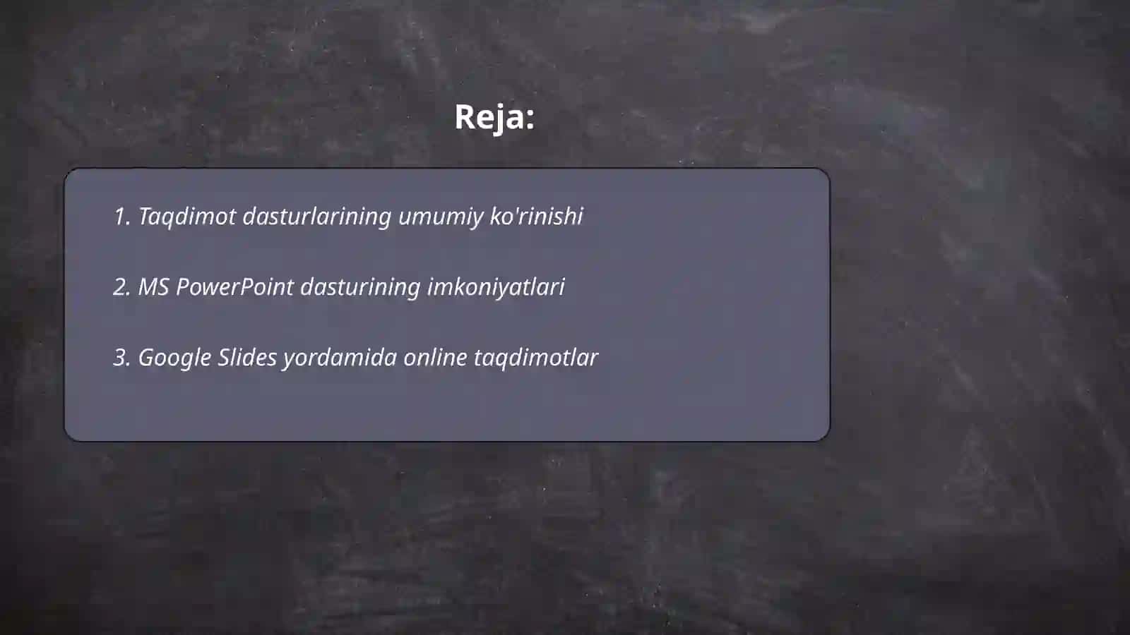 Taqdimotlarni ishlab chiqarishning insturmental vositalari 2