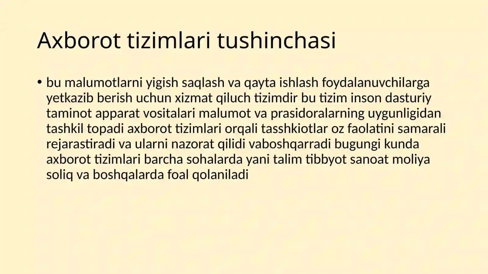 Axborot tizimlari va ularni turlari 2