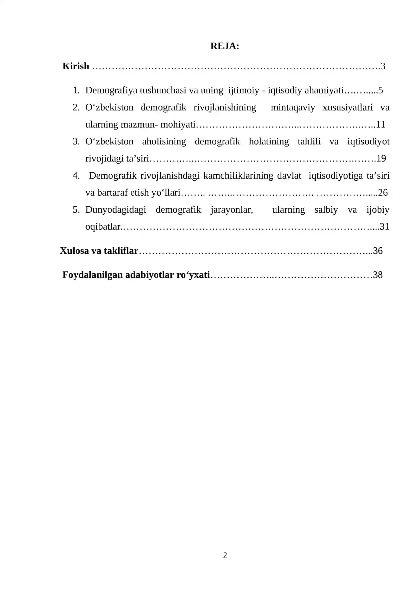 O‘ZBEKISTONDA DEMOGRAFIK RIVOJLANISHNING MINTAQAVIY XUSUSIYATLARI 2