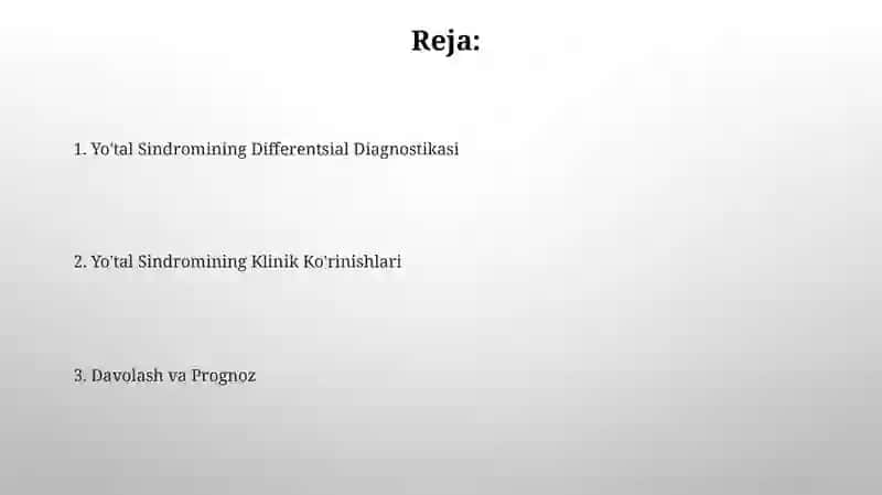 Yo'tal sindiromining differensial diagnostikasi 2