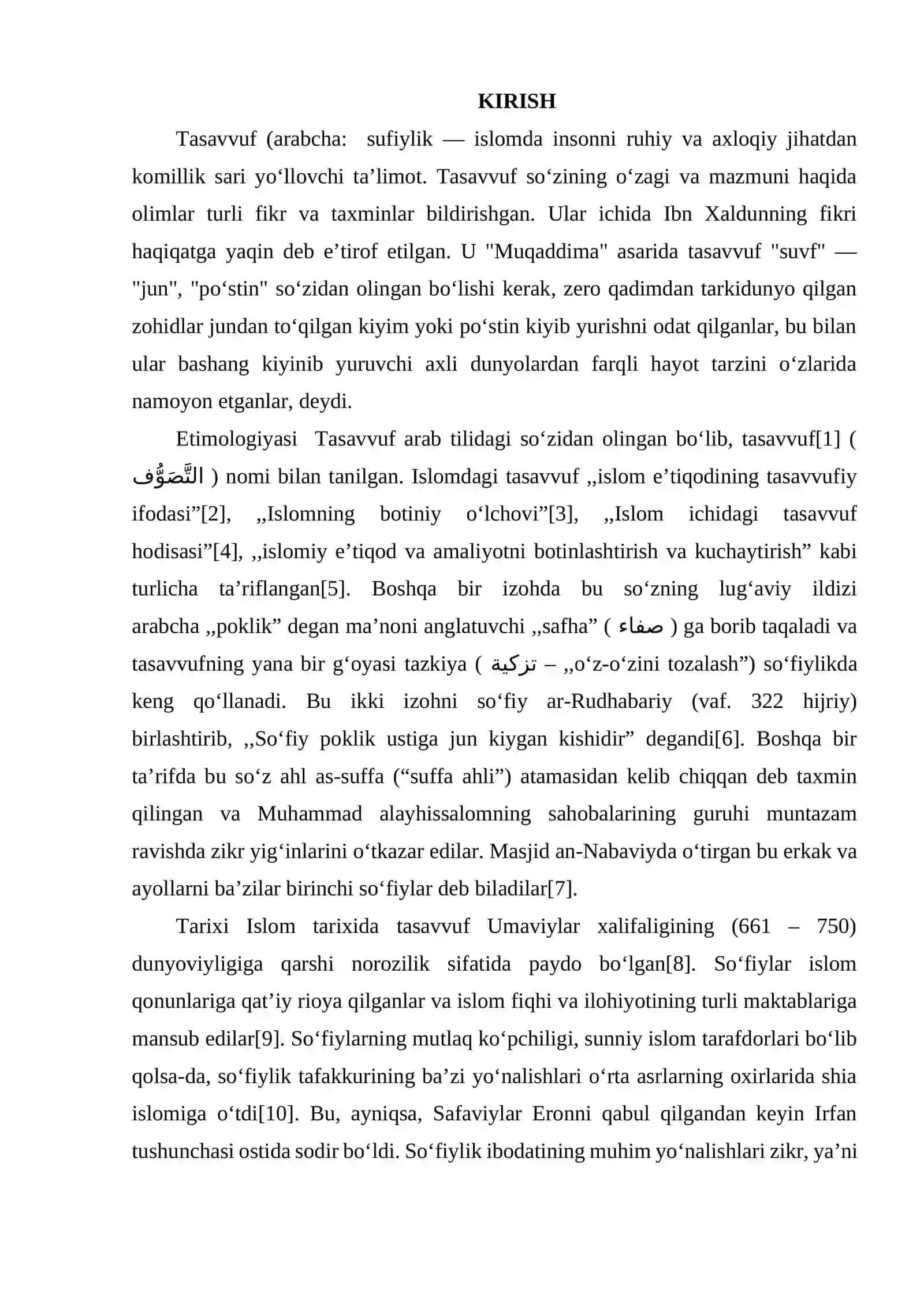 TASAVVUF VA HOZIRGI ZAMON 2