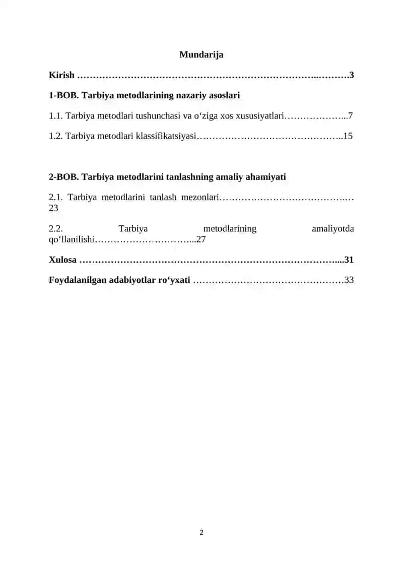 Tarbiyaning umumiy metodlari va ularni tanlash 2