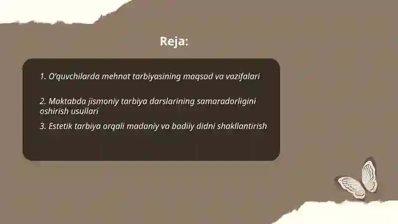 Oʻquvchilarning mehnat, jismoniy va estetik tarbiyasi 2
