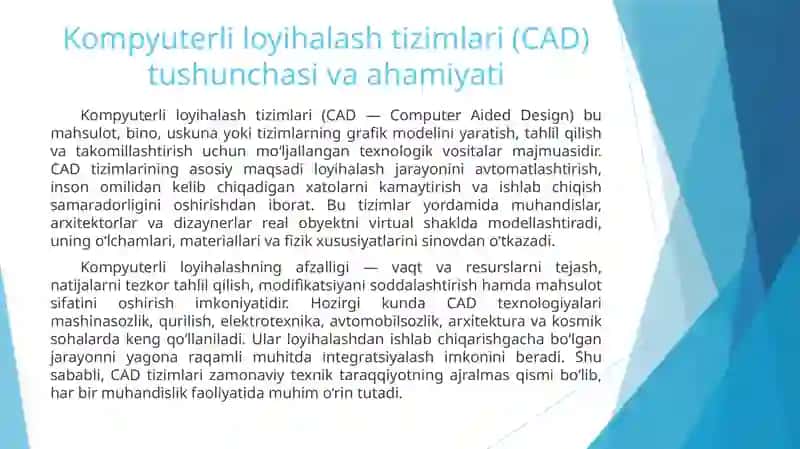 Kompyuterli loyihalashning texnikaviy vositalari 2