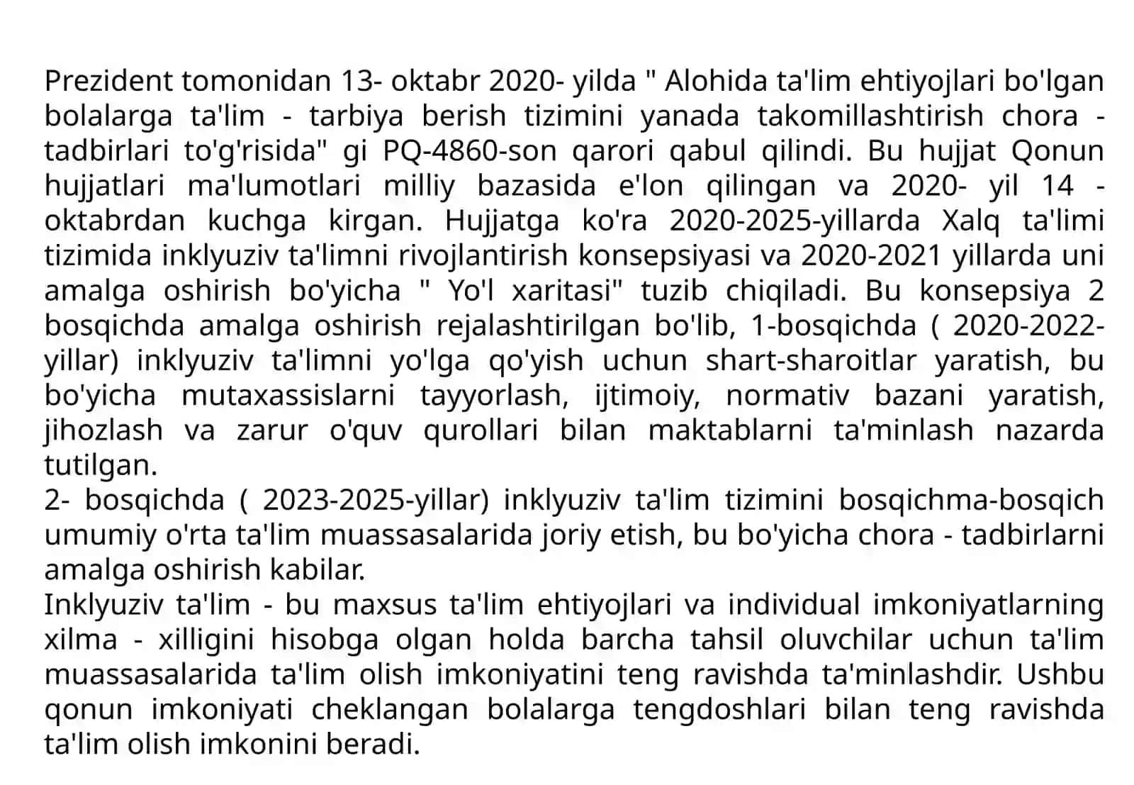 Imkoniyati cheklangan bolalar uzluksiz ta’limi tizimi, mazmuni, huquqiy asoslari. 2