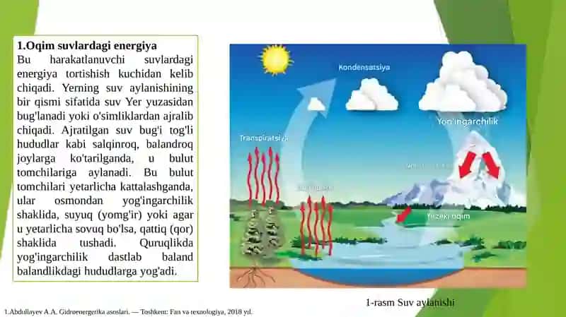 Suvning ko’tarilish va tushish energiyasidan foydalanib elektrenergiya olish stansiyalarini matematik modeli va parametrlarini hisoblash 2