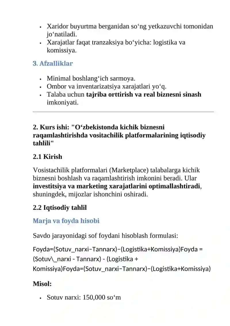 Dropshipping va Marketplace: O‘zbekiston sharoitida risksiz biznes boshlash 2