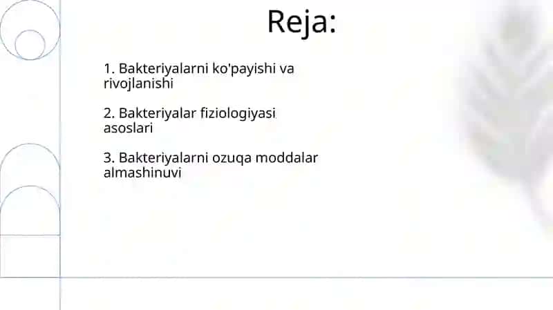Bakteriyalar fiziologiyasi va hayot faoliyati 2