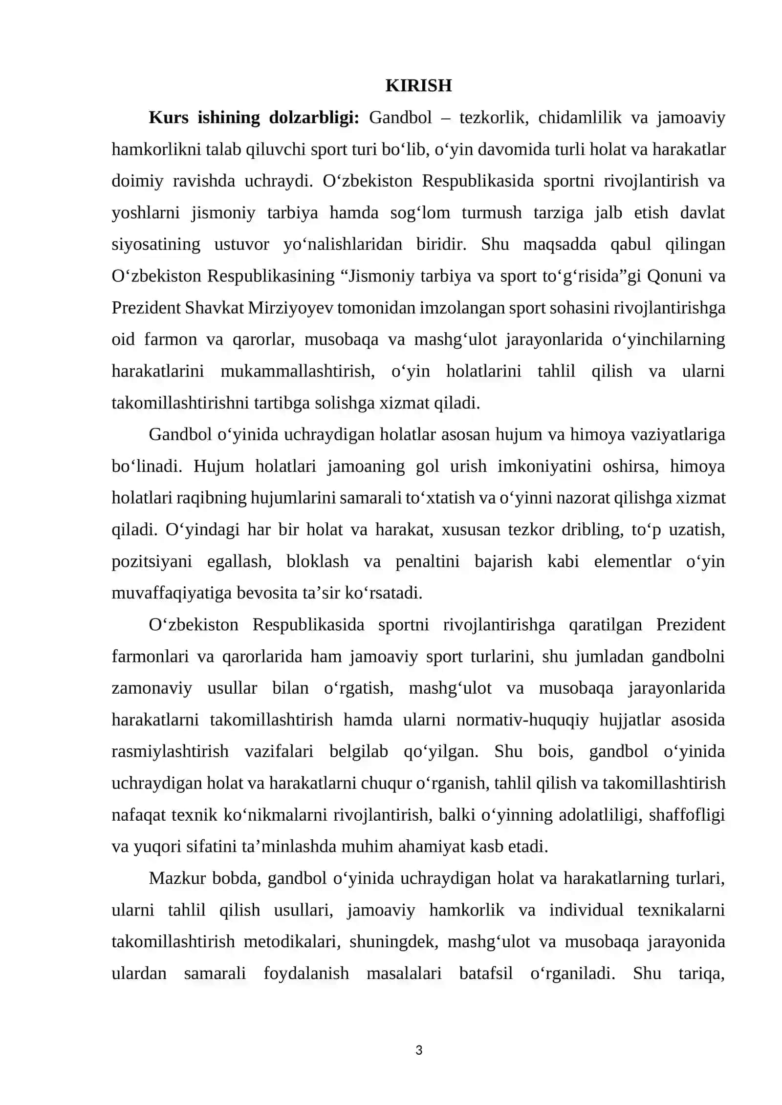 Gandbol o‘yinida uchraydigan holat va harakatlarga takomillashtirish 2