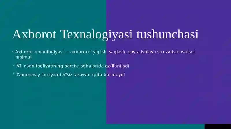 Axborottexnalogiyalari 2