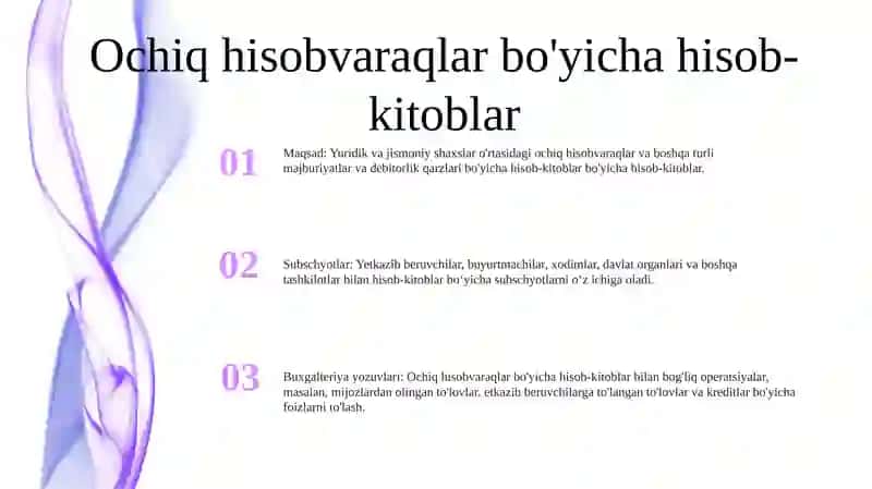 Boshqa Turli Debitor Va Kriditor Majburiyatlari Bo'Yicha Hisoblashuvlar Hisobi 2